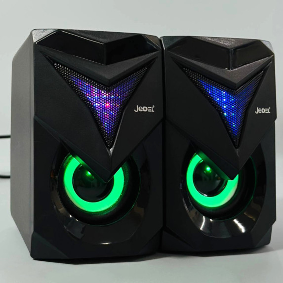 Колонка комп'ютерна Jedel S-573 з RGB підсвічуванням (USB+3.5mm)