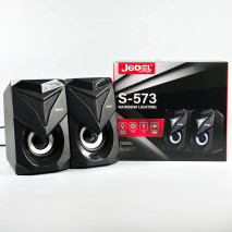 Колонка комп'ютерна Jedel S-573 з RGB підсвічуванням (USB+3.5mm)
