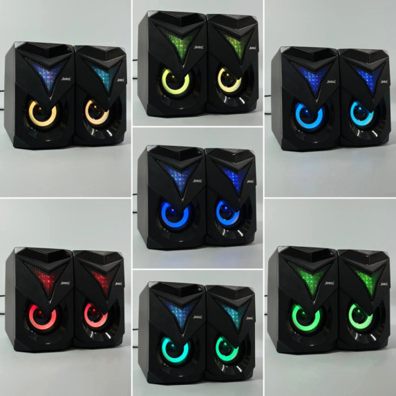 Колонка комп'ютерна Jedel S-573 з RGB підсвічуванням (USB+3.5mm)