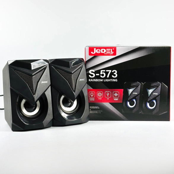 Колонка комп'ютерна Jedel S-573 з RGB підсвічуванням (USB+3.5mm)