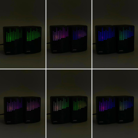 Колонка комп'ютерна Jedel S576 з RGB підсвічуванням (USB+3.5mm)
