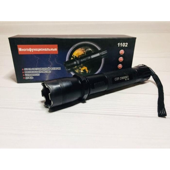 Багатофункціональний ліхтарик + Електрошокер Police BL 1 102 + акумулятор 18650
