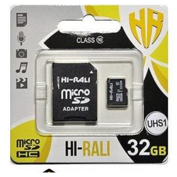 Карта Пам'яті Hi-Rali MicroSDHC 32gb UHS-1 10 Class & Adapter 