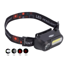 Налобний ліхтар Bailong BL-1804R, LED+COB, червоний, білий, акумулятор 18650