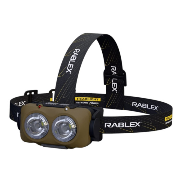 Налобний ліхтар Rablex RB976, жовтий+білий+червоний, 3хT6+4хCOB