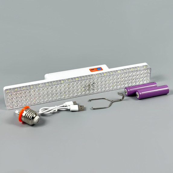 Світлодіодна лампа для кемпінгу LED HT-333 30W (2 акумулятори 18650, патрон, Type-C) (30см)