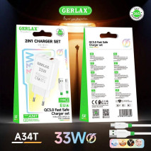 МЗП Type-C Gerlax A34T 3A/1USB/33W/QC3.0