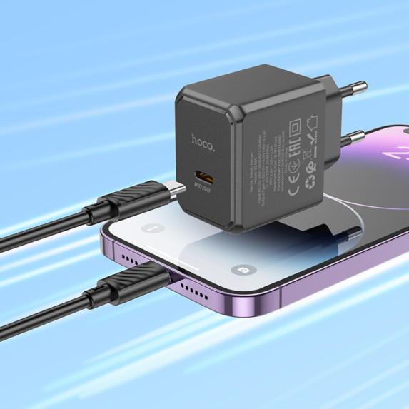 Мережевий зарядний пристрій Hoco CS13A Ocean PD20W Type-C to Lightning