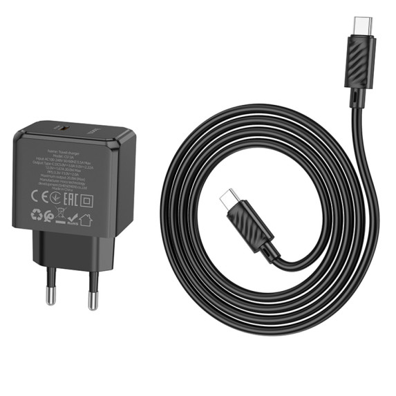Мережевий зарядний пристрій Hoco CS13A Ocean PD20W Type-C to Type-C