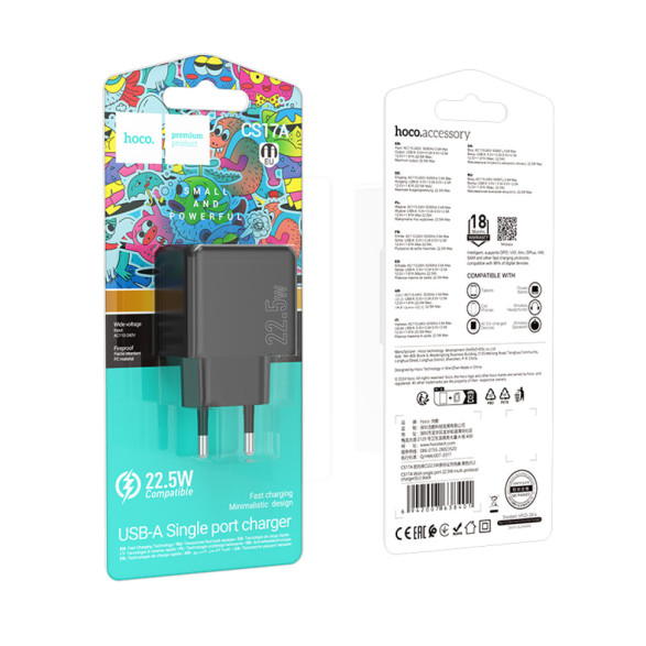 Мережевий зарядний пристрій Hoco CS17A17A Wish multi-protocol 22.5W