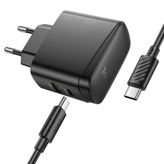 Мережевий зарядний пристрій Hoco CS63A Bright GaN PD65W+QC3.0
