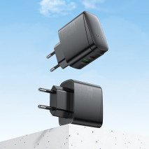 Мережевий зарядний пристрій Hoco CS63A Bright GaN PD65W+QC3.0