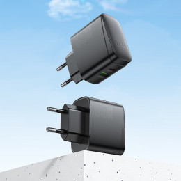 Мережевий зарядний пристрій Hoco CS63A Bright GaN PD65W+QC3.0