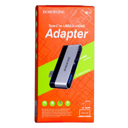 Перехідник Borofone DH2 Type-C to HDMI+USB3.0 adapter 