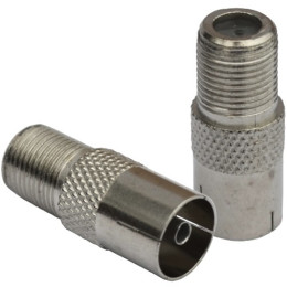 Перехідник TV- гніздо F-гніздо метал