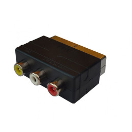 Перехідник (адаптер) SCART-3RCA (тюльпан) без перемикача