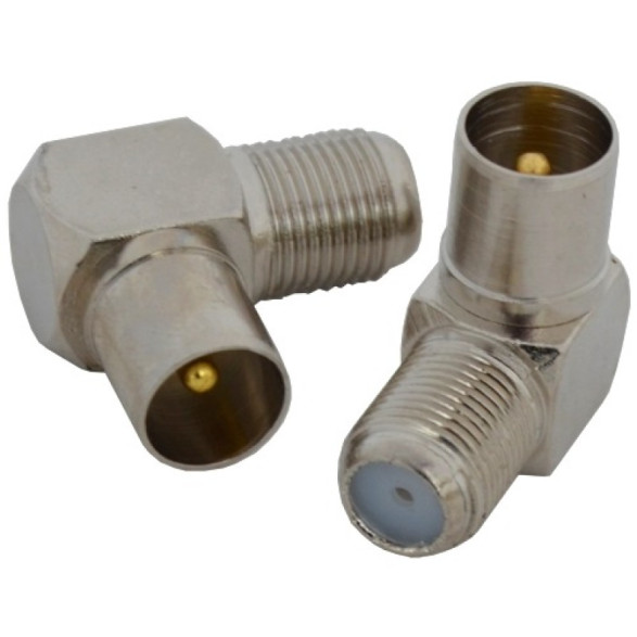 Штекер ТВ кутовий F гніздо