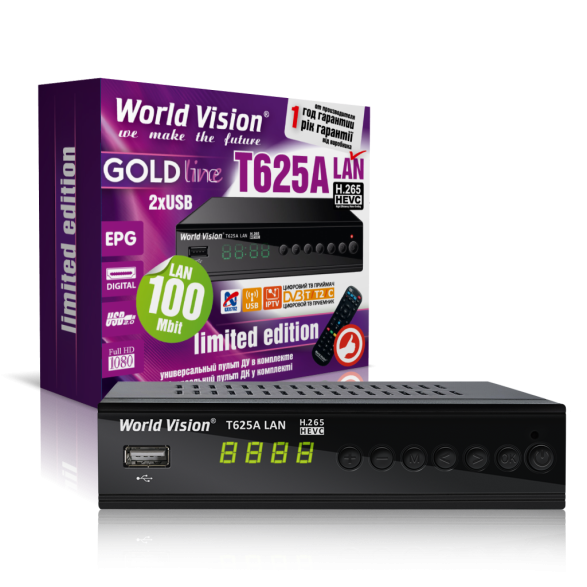 Т2 тюнер World Vision T625A LAN