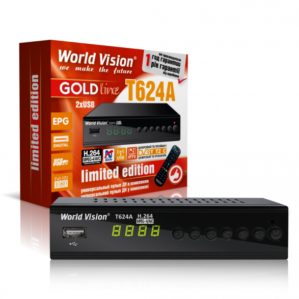 Т2 тюнер World Vision T624A