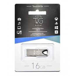 Флеш-накопичувач USB 16GB T&G метал 117 черний