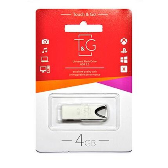 Флеш-накопичувач USB 4GB T&G метал 117 сірий