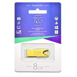 Флеш-накопичувач USB 8GB T&G метал 117 золотий