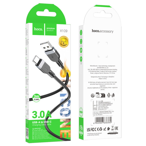 Кабель USB Hoco X109  Type-C  3m
