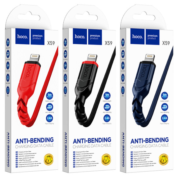 Кабель USB Hoco X59 Victory Lightning 2.4A 1m